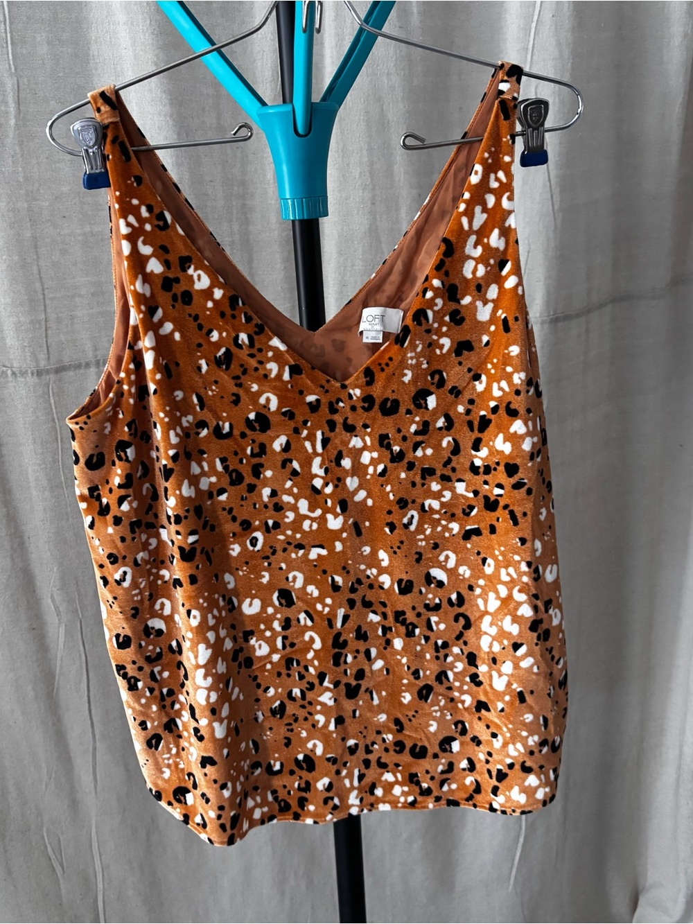 LOFT caramel Brown Leopard Print V-Neck Cami